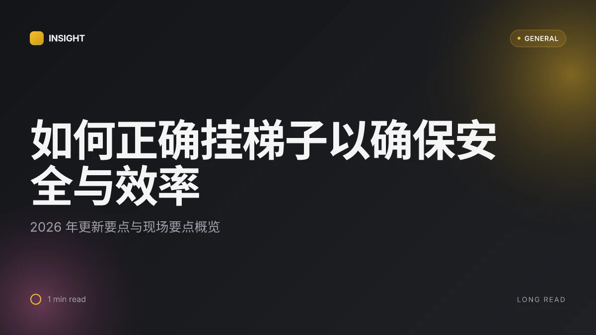 如何正确挂梯子以确保安全与效率:2026 更新与要点