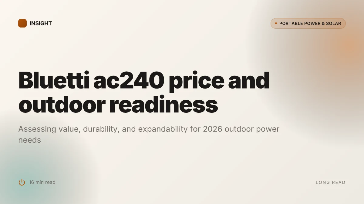 What Bluetti AC240 price tells you about outdoor power readiness in 2026