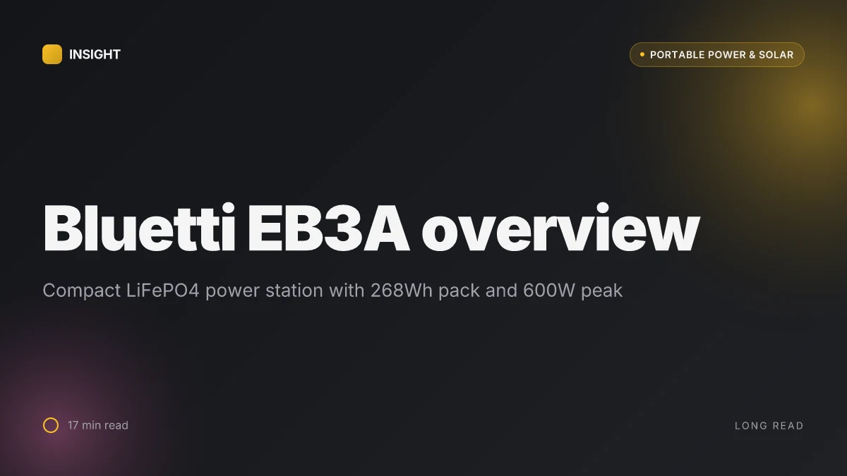 What is the Bluetti EB3A portable power station, and where it fits for 2026