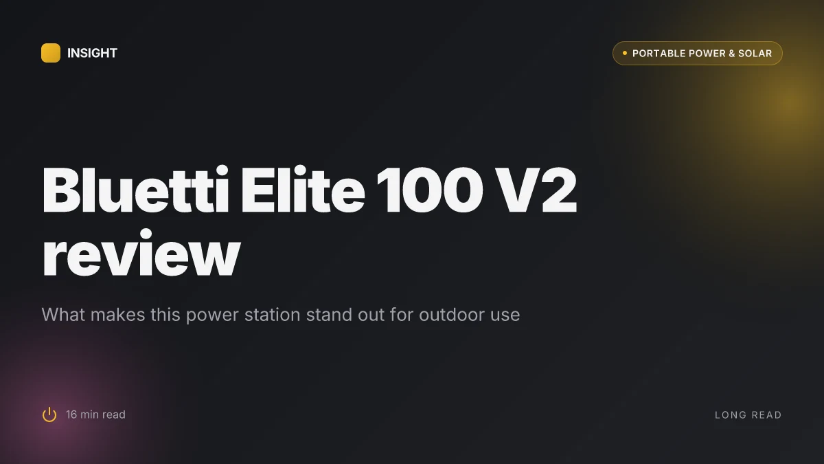 What makes the Bluetti Elite 100 V2 a standout for outdoor power needs