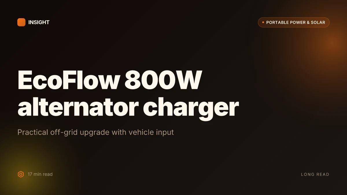 What makes EcoFlow's 800W alternator charger a practical off-grid upgrade