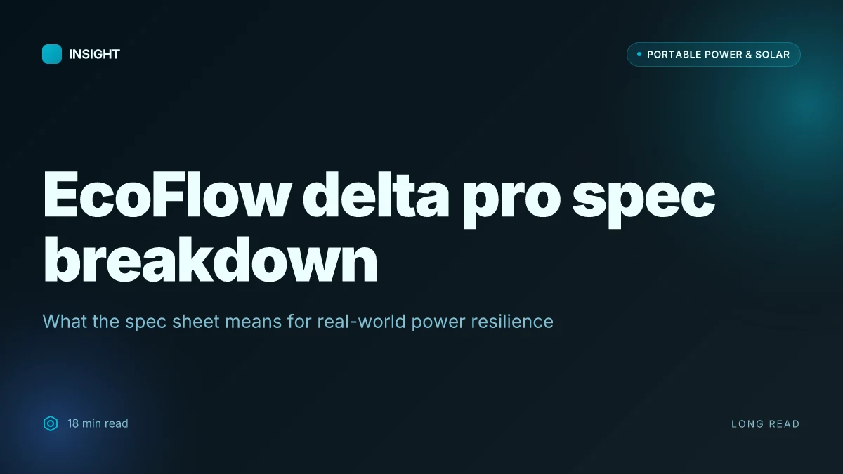 What the EcoFlow Delta Pro spec sheet actually means for power resilience