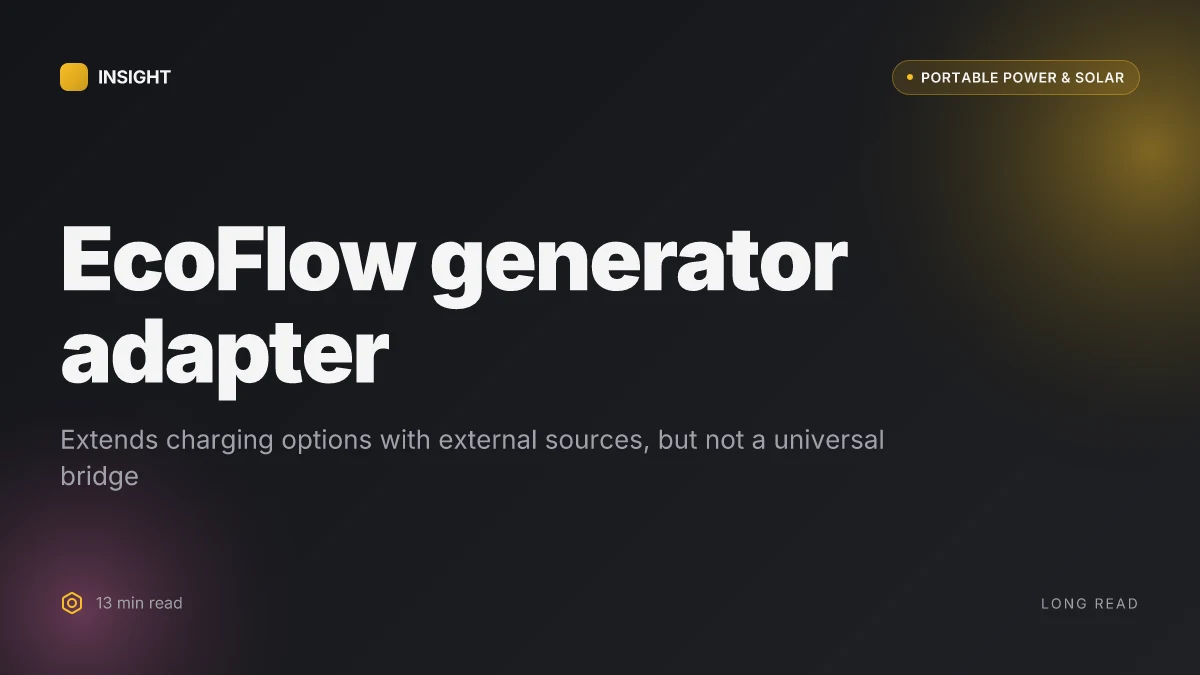 Understanding the EcoFlow generator adapter: what it does, where it shines, and where it falls short