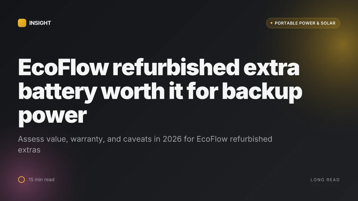 What makes a EcoFlow refurbished extra battery worth it for backup power in 2026