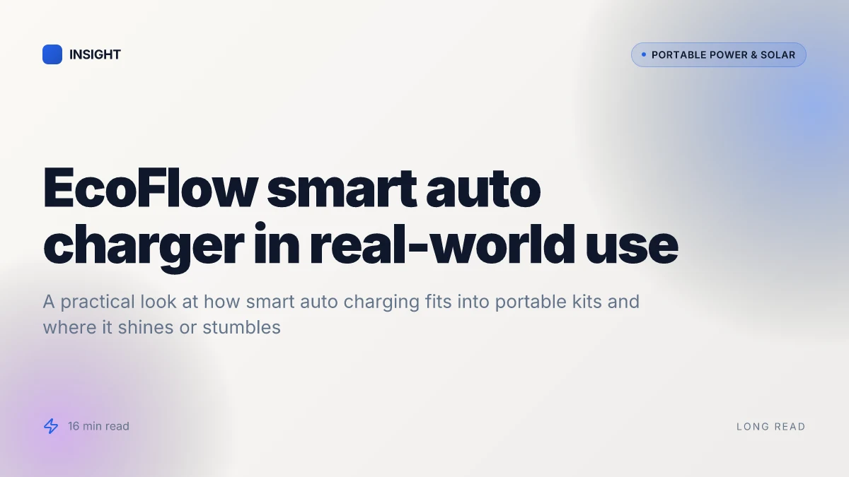 How EcoFlow smart auto battery charger actually changes how you power devices