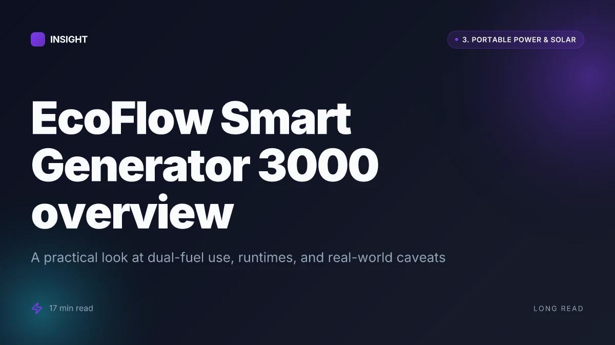 What makes the EcoFlow Smart Generator 3000 a smarter backup for home power