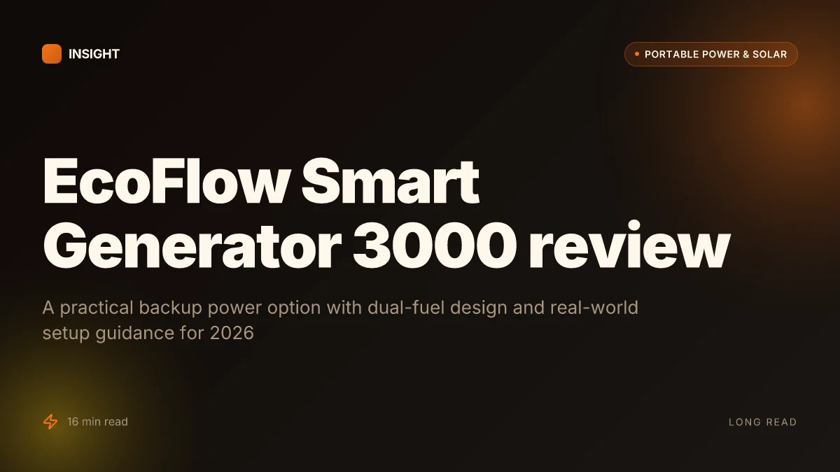 What makes the EcoFlow Smart Generator 3000 a practical backup power option in 2026