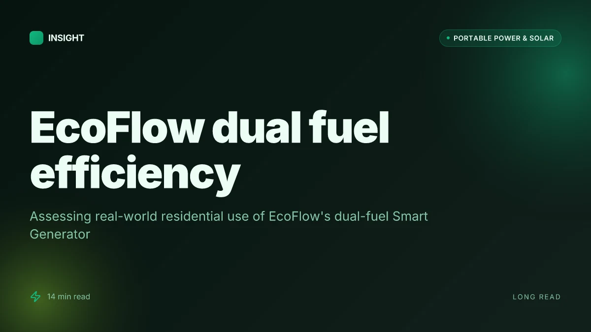 What makes EcoFlow dual fuel Smart Generator actually efficient in residential use
