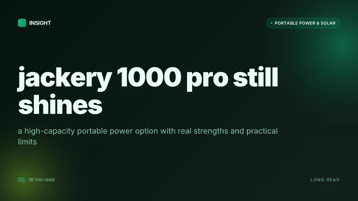 What makes the jackery 1000 pro a standout in portable power, and where it falls short