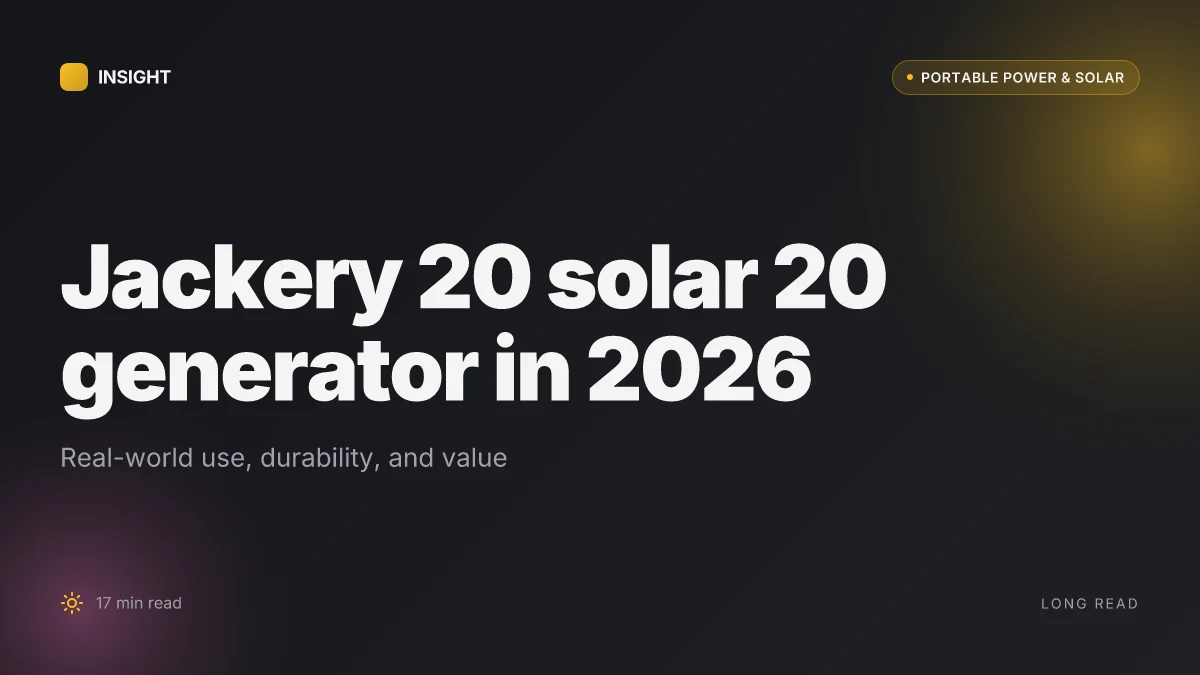 What makes the Jackery 20 solar 20 generator different in 2026