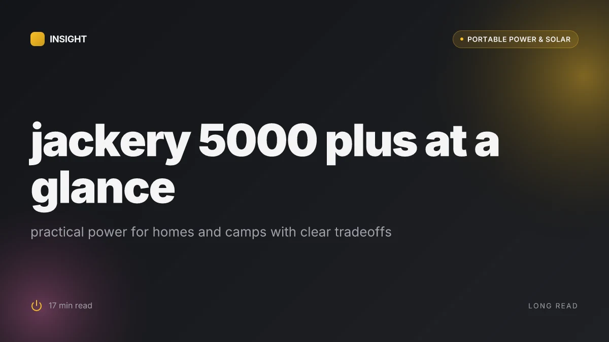 What makes the Jackery 5000 Plus solar generator a practical rear-lane power source for homes and camps