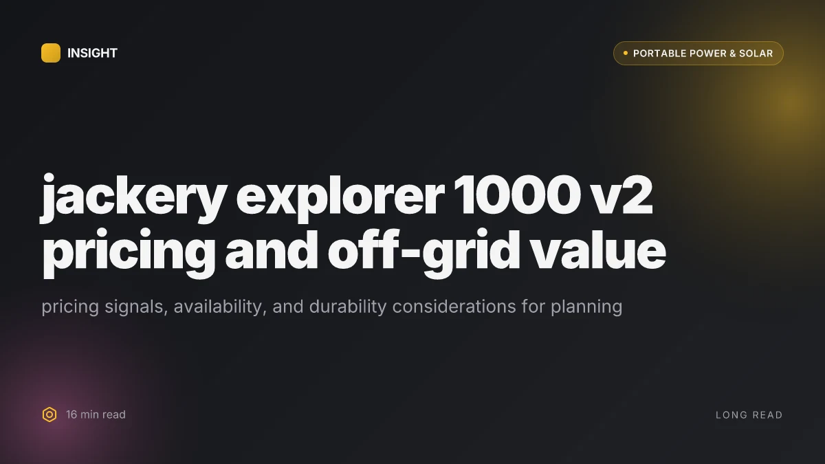 What is the jackery explorer 1000 v2 price and why it matters for off-grid planning