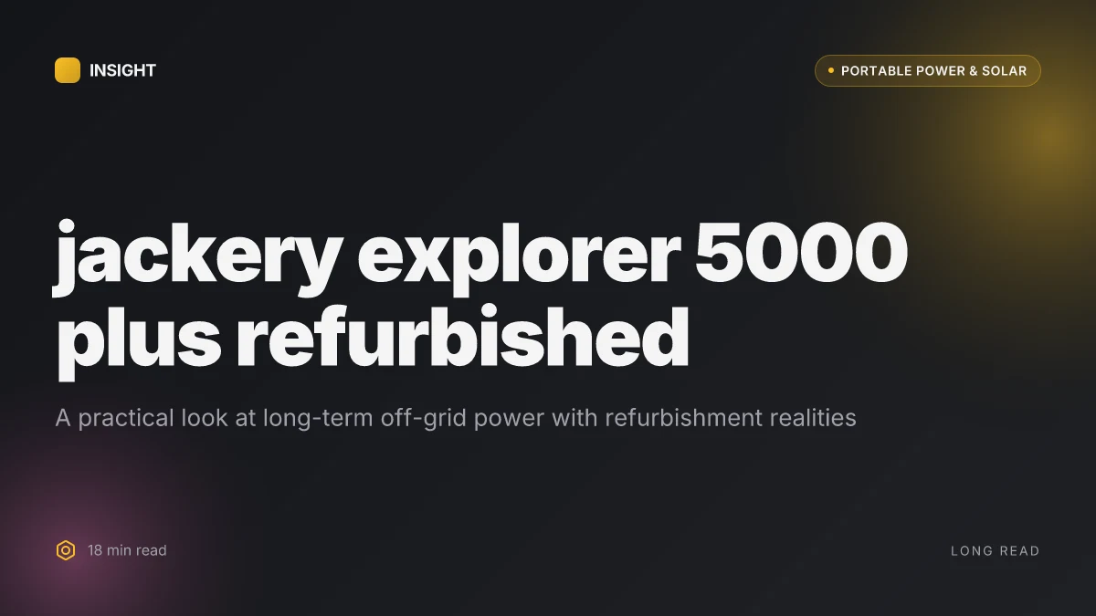 What makes the jackery explorer 5000 plus refurbished a practical choice for off-grid living