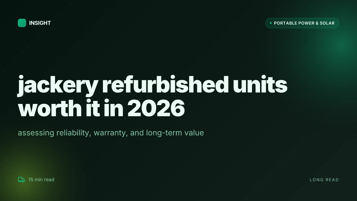 What makes Jackery refurbished units worth it in 2026