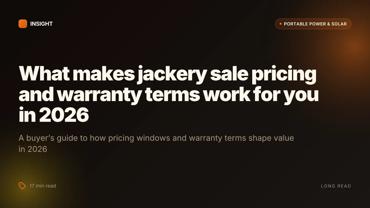 What makes Jackery sale pricing and warranty terms work for you in 2026