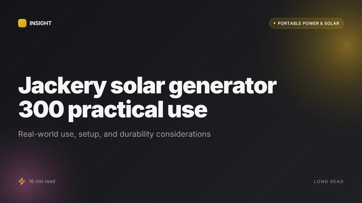 How the Jackery Solar Generator 300 handles real-world用途 and trade-offs