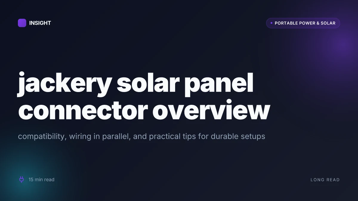 What is the jackery solar panel connector, and how to wire it for flexible setups