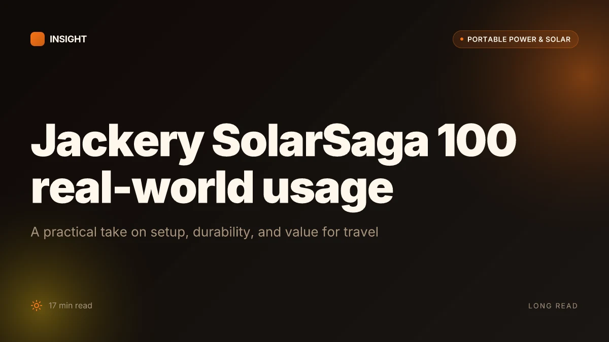 What makes the Jackery SolarSaga 100 a practical folding panel for camping and road trips