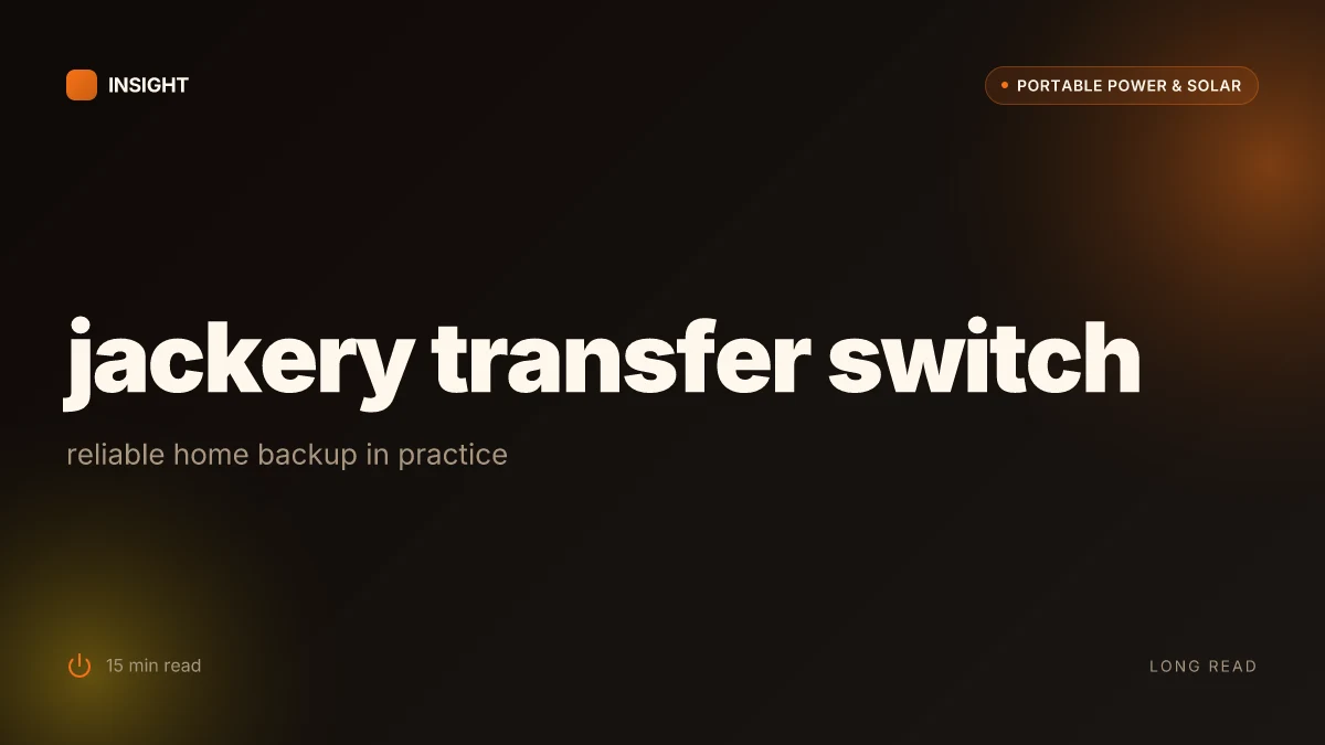 How to choose a jackery transfer switch for reliable home backup