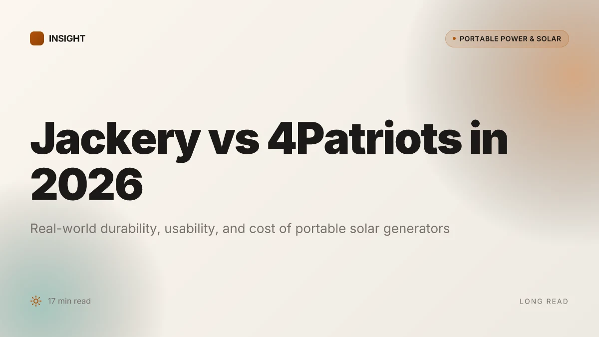 How jackery stacks up against 4patriots solar generators in 2026