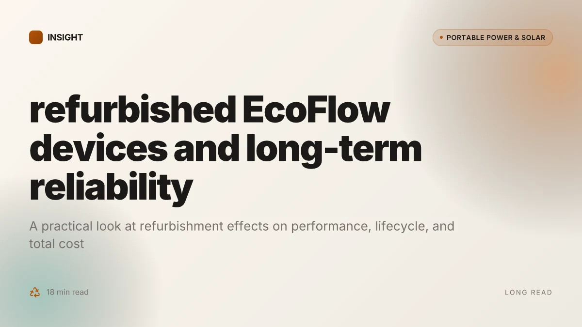 What to know about refurbished EcoFlow devices and long-term reliability