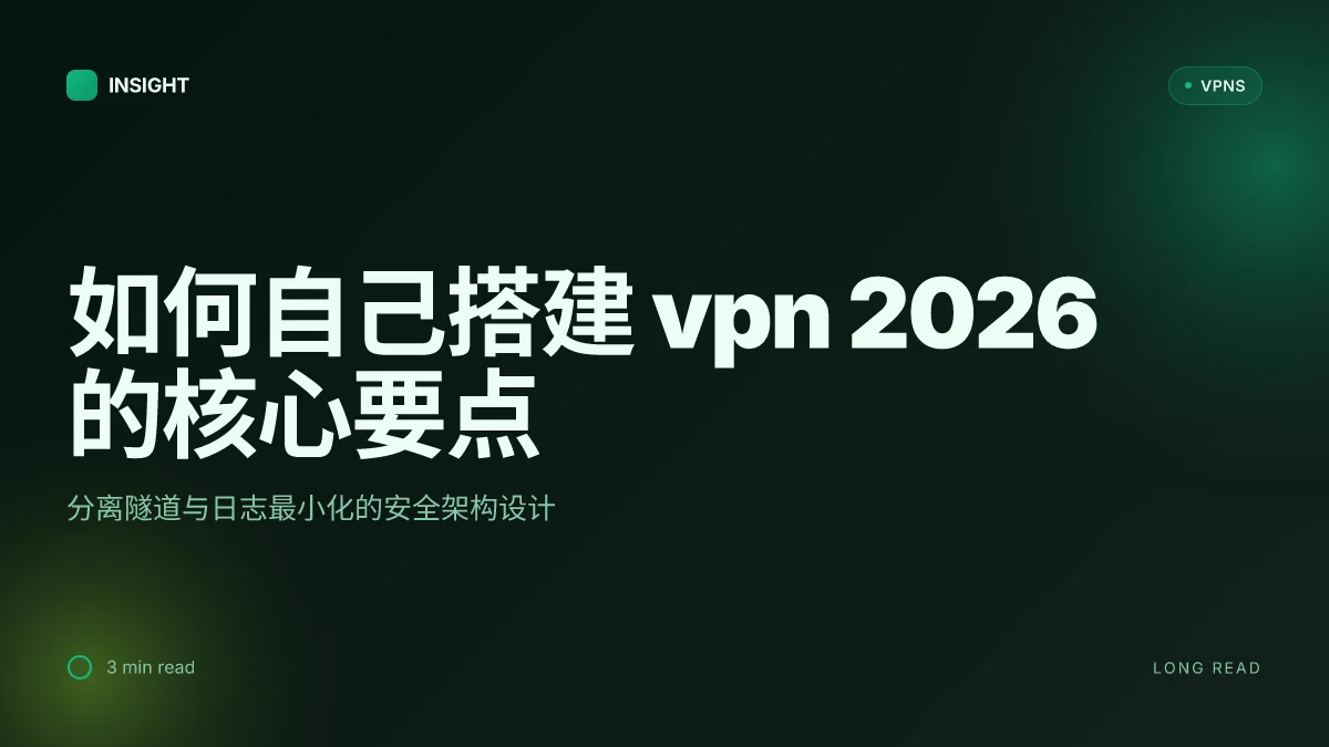 如何自己搭建 VPN 2026:分离隧道与日志最小化的安全架构探究