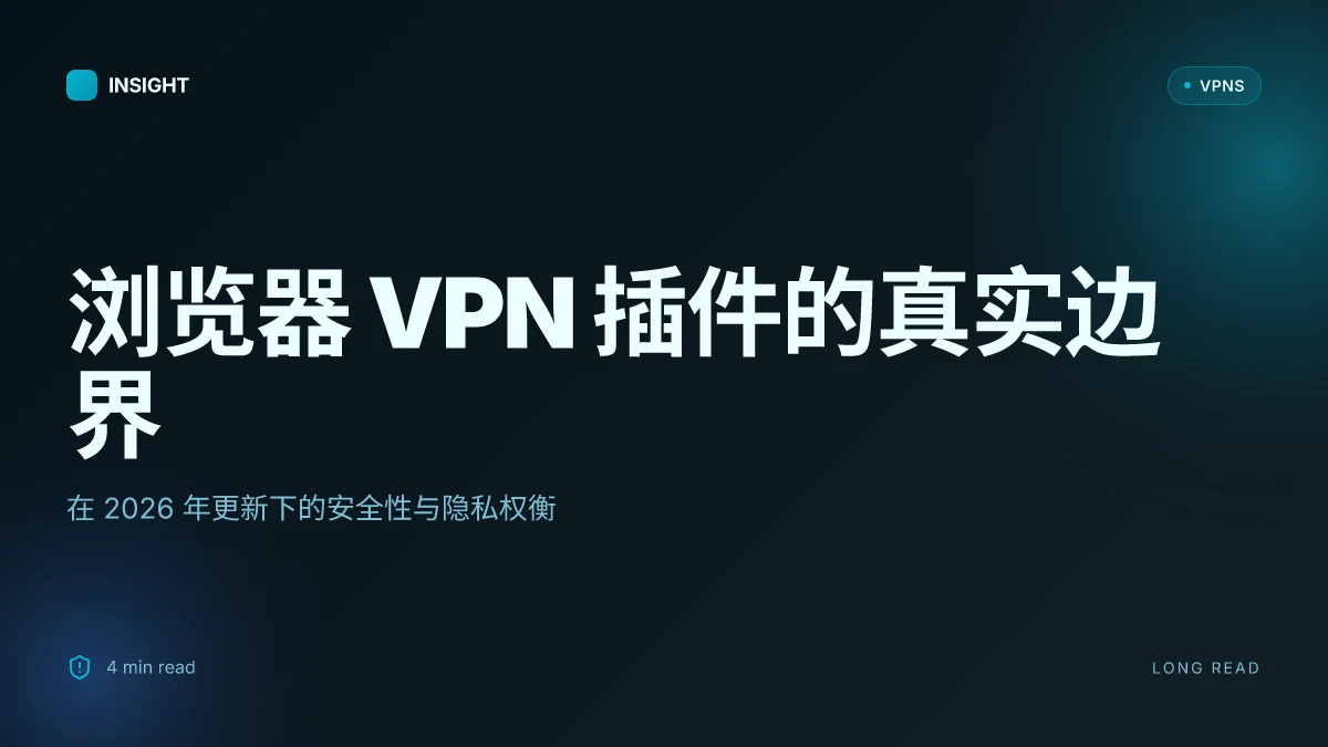 浏览器 VPN 插件的真实边界:2026 更新下的安全性与隐私权衡